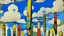 Placeholder: Clouds with totem poles painted by Wassily Kandinsky