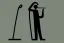 Placeholder: modern illustration of a blind man,black background , holding cane