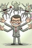 Placeholder: a happy boss with 8 arms and 4 eyes