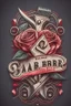 Placeholder: rose mit rasiermesser, haarschneidemaschine und diamant über schriftzug,firmenlogo für friseur barber, name soll SAMO THE BARBER sein, high quality, logo, graffitidesign, symmetrisch, 4k, retro, gentleman