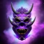 Placeholder: oni purple mask in galaxy, teal and purple smoke, detailed, realistic, 4k