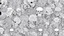 Placeholder: tracery of flowers and skulls, black and white, Maximum minimalism