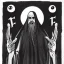 Placeholder: Russian Orthodox nosferatu with five eyes and tentacle beard and long arms and fingers