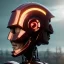 Placeholder: Robot cute profile head portrait, warrior costume, village, meditation, 8k quality