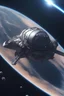 Placeholder: Space Journey Scene": An outer space scene with a spaceship looking down on the planet's surface, 4k resolution, cinematic, highly detailed, hyper realistic,