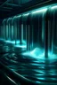 Placeholder: flowing water in tubes in space settlment