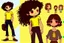 Placeholder: a cute chibi spanish man with short curly brown hair cropped at the back in yellow T-shirt and jeans with a cute chibi contented girl with long brown hair and brown eyes in a red elegant jumpsuit and red high heels, and a chibi girl with blonde brown hair in a beige dress dancing dynamically in Madrid in the Retino park, in the moonlight, ethereal, cinematic postprocessing, airplane in the sky