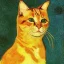 Placeholder: Portrait of a cat by Van Gogh