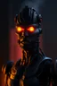 Placeholder: forbidden obsidian tower, neon charcoal robot that stares at us like we are the prettiest demon it has ever seen, its such a perfect day, motion blur, smoke, 8k, downlight, soft light, depth of field, photorealism, trending on art station, lotsa detail