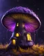 Placeholder: A solitary floating mushroom house on a clear night. silver and yellow and purple, Dark cosmic interstellar. Detailed Matte Painting, deep color, fantastical, intricate detail, splash screen, hyperdetailed, insane depth, concept art, 8k resolution, trending on Artstation, Unreal Engine 5, color depth, backlit, splash art, dramatic, High Quality Whimsical Fun Imaginative Bubbly, perfect composition