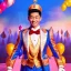 Placeholder: offrecord AC - Connor, ringleader, Arthur Kulkov face shot, front, handsome, circus, male, Yamada Akihiro character portrait, Russian, lisa Frank fantasy, detailed matte painting, Golden hour, interesting detailed storybook fantasy