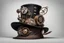 Placeholder: steampunks a hat, view from the absolute left, white backrounds