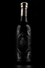 Placeholder: Luxurious square black wine bottle engraved in black and white gold