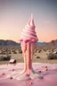 Placeholder: Time melting like bubble gum ice cream, dolls dripping, surreal desert landscape