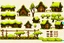 Placeholder: old Russian huts sprite sheet for 2d horizontal platformer