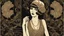 Placeholder: Full Body, Art Nouveau Woman With A Bob With A Fringe Hairstyle, 1920s flapper style Clothing, Steampunk, Black Background, photorealism