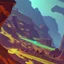 Placeholder: stylized,canyon,scifi,dungeons map,futuristic,roboquest,top view,4k,details stylized