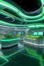 Placeholder: farm shop futuristic service station interior