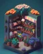 Placeholder: prototype of isometric diorama, 8-bit, overflowing flower shop, particle effects, 2.2 gama, sony a7r7, Tamron 10-24mm f/3.5-4.5, ISO 3200, extremely detailed, 8k texture, lots of flowers and vibrant plants