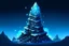 Placeholder: Fantasy Cartoon magic tower with wooden rafters, blue glowing crystals and dark stone covering it the the winter mountains