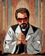 Placeholder: hans gruber as an angry priest wearing red sunglasses