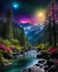 Placeholder: photography night beautiful dark night moon light and Aurora an backpacker man adventure walk in dark night forest,trees,river, day, sun day, an idyliic forest with colorful flowers, mountains, sun,flower, a small river, paradise,night atmosphere in the moonlit night, digital photography art fantasy glowing colors, deep color, fantastucal, intricate details