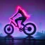 Placeholder: photo of a ninja riding a bike; in an alternate universe in tokyo; cyberpunk; realistic; rain; neon signs