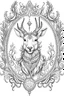 Placeholder: fancy small young jackalope with antelope horns in a western outfit, pencil drawing, emphasize emotion and realism, Walt Disney style, surrounded by ornate rococo frame