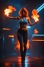 Placeholder: The female Shadow of Death. sexy, blue fire and orange smoke. Cinematic lighting, Volumetric, lighting, Epic color composition, the , octane render,