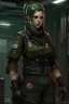 Placeholder: Cyberpunk military nurse