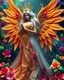 Placeholder: Masterpiece art amazing art picture in Luxurious 3d colorful fractals sharp colors,vibrant colors,neons colors standing pose sweet pose a luxurious adorned carnival beautiful angels queen gothic,hair silver,straddle wings,luxury shiny diamonds jewelry,golden shiny adorned,in fractals 3d outside ,fractals colorfull,Fully of flowers,butterflies,peacock birds,leaves in 3d outside fractals neons vibrant colorful backgrounds