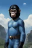 Placeholder: full body - Horror of the Planet of the Apes - black hair, Deep Blue Eyes - head and shoulders portrait - Lenna, part chimpanzee, part human, short, bowl-cut, straight black hair, the bangs cut straight across the forehead, she resembles a Zira from the Planet of the Apes, and she resembles Spock - Mountains, blue skies, clouds, red roses, blue roses, yellow roses, honeysuckle roses, carnations, lilacs, professional quality, 32k, UHD, glossy, 1080p, Extremely high resolution Digital photograph