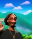 Placeholder: Snoop Dogg, cigar with dollars burning, jungle background, hyper realistic