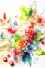 Placeholder: watercolor, photorealism, realistic flowers, leaves and berries, sunny, gloss, white background, pixel art, high detail, delicate sensuality, realistic, high quality, artwork, glitter, hyperdetalization, professional, filigree, transparent, delicate pastel tones, backlight, high detail, gradient texture