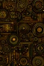 Placeholder: background, Steampunk, graffiti, 2D, symbolic, symbols, full page , dual tone, battle damage , rust, old , iron tube, Iron sheets , Tube , pipeline , wire , dark, iron, gold,