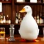 Placeholder: An White Duck Being a Bartender in a Tavern