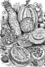 Placeholder: food sketch and fruit kids coloring page