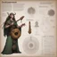 Placeholder: [new wave of british heavy metal] ConceptSheet: AD&D druid and her instrument with statistics