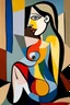 Placeholder: abstract paint pablo picasso nude woman, oil on table, face