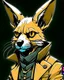 Placeholder: Comic Style Portrait of Fennec Fox Space Pirate in Trench Coat