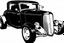 Placeholder: black 1932 ford, black line drawing on white