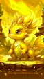 Placeholder: Specially Masterpiece fluffy adorable baby golden dragon,run around the Palace,chibi