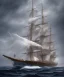 Placeholder: tall ship, storm, full sail, clear skies, mild seas