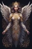 Placeholder: Ornate Angel design, T-Shirt Design, fantasy art, digital painting, clean dark background, 8K, HDR