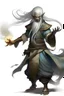 Placeholder: Air genasi from dnd with ashesen skin and asian flowing hair herematerial smoke Monk attire with ash giant