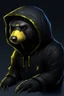 Placeholder: cyber punk honey badger wearing a black hoodie