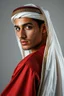 Placeholder: Traditional Arabic man , full body side view, looking at the viewer, white make up on her face, , traditional si, studio photograph, very aesthetic, highly detailed, brilliant composition, hyper realistic, photorealistic, subsurface scattering matt painting