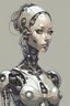 Placeholder: Draw me a cyborg robot in the form of a beautiful, grown woman.