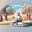 Placeholder: father's day clipart, park scene, isolated white background, cinematic lighting effect, charming, bokeh, digital painting, soft lighting, , 4K resolution, isometric style, photorealistic rendering, highly detailed clean, vector image, photorealistic masterpiece, professional photography, simple space backdrop, flat white background, isometric, vibrant vector