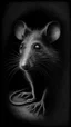 Placeholder: pencil drawing of rat, Spooky, scary, halloween, black paper